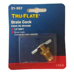 Tru-Flate Steel Drain Cock 1/4 in. Male 1 1 pc