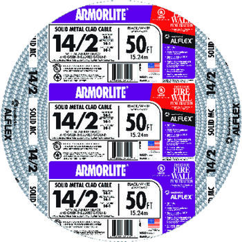 Southwire ARMORLITE 50 ft. Stranded Aluminum Armored MC Cable 14/2