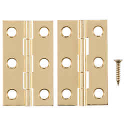 Ace 2 in. W x 1-3/16 in. L Polished Brass Brass Medium Hinge 2 pk