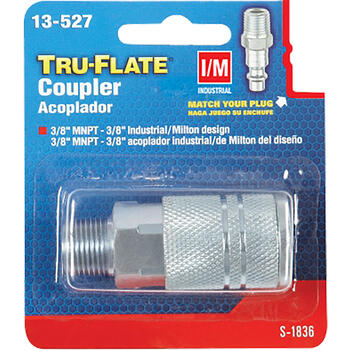 Tru-Flate Steel Quick Change Coupler 3/8 in. Male 1 1 pc