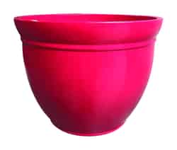 Southern Patio Kittredge 12.83 in. H x 17.5 in. W Red Resin Traditional Planter