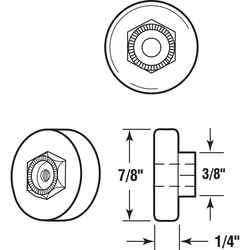 Prime-Line 7/8 in. D X 1/4 in. L Nylon Shower Door Roller 2 pk