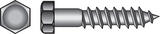 HILLMAN 3/8 in. x 1 in. L Hex Steel Lag Screw 100 pk