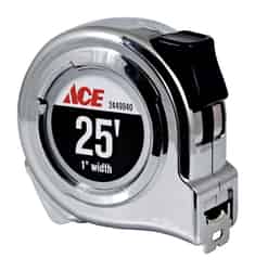 Ace 25 ft. L x 1 in. W Tape Measure Chrome 1 pk