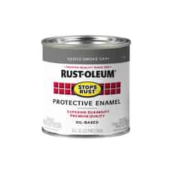 Rust-Oleum Stops Rust Indoor and Outdoor Gloss Smoke Gray Oil-Based Protective Paint 0.5 pt