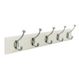 Amerock Silver/White Pine/Zinc 27 in. L 5-Hook Rack 1 pk Medium