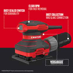 Craftsman 2 amps Corded 1/4 Sheet Finishing Sander 1/4 in. L x 2 in. W 13500 opm
