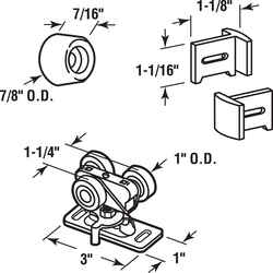 Prime-Line White Steel Hardware Kit 1 pk