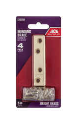 Ace 3 in. H x 0.625 in. W x .87 in. L Bright Brass Mending Brace