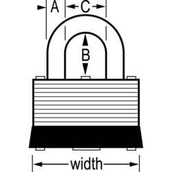 Master Lock 1-1/16 in. H X 1-3/4 in. W Laminated Steel Warded Locking Padlock 1 pk