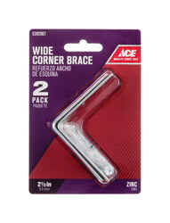 Ace 2-1/2 in. H x 3.75 in. W x 2-1/2 in. D Zinc Wide Corner Brace Inside