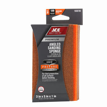 Ace 5 in. L X 3 in. W 120 Grit Medium Angled Sanding Sponge