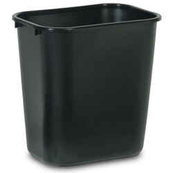 Newell-Rubbermaid Black 28 qt. Commercial Wastebasket Medium