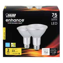 Feit Electric Enhance PAR30 E26 (Medium) LED Bulb Bright White 75 Watt Equivalence 2 pk
