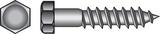 HILLMAN 3/8 in. x 1-1/2 in. L Stainless Steel Lag Screw 25 pk Hex