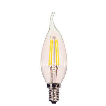 Satco CA11 E12 (Candelabra) LED Bulb Warm White 40 Watt Equivalence 1 pk