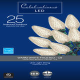 Celebrations Basic LED C9 White 25 ct String Christmas Lights 16 ft.