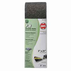 Shopsmith 21 in. L x 3 in. W Ceramic Sanding Belt Coarse 3 pk 36 Grit