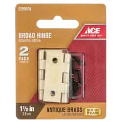 Ace 2.75 in. W x 1-1/2 in. L Antique Brass Brass Broad Hinge 2 pk
