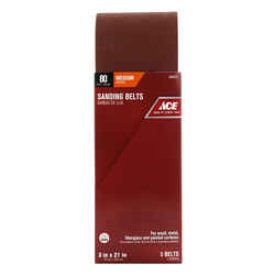 Ace 21 in. L x 3 in. W Aluminum Oxide Sanding Belt Medium 5 pk 80 Grit