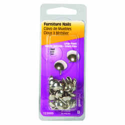 HILLMAN Large Brass-Plated Brass Furniture Nails 25 pk