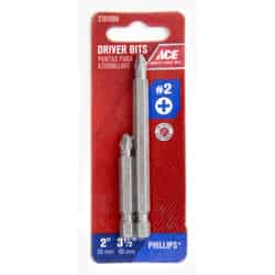 Ace Phillips 2 x 2 and 3-1/2 in. L S2 Tool Steel Screwdriver Bit Quick-Change Hex Shank 2 pc.