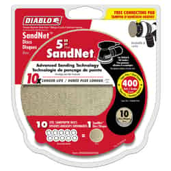 Diablo SandNet 5 in. Aluminum Oxide Hook and Lock Sanding Disc 400 Grit Super Fine 10 pk