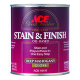 Ace Great Finishes Semi-Solid Gloss Deep Mahogany Oil-Based Oil Wood Stain and Sealer 1 qt.