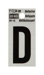 Hy-Ko Reflective 1 in. Black D Letter Self-Adhesive Vinyl