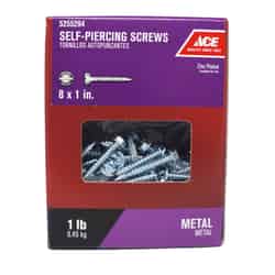 Ace Slotted Drive 8 Sizes x 1 in. L Hex Washer Head Zinc-Plated Zinc Steel 1 lb. Hex/Slotted