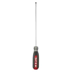 Milwaukee 8 in. Slotted Cabinet 3/16 in. Screwdriver Chrome-Plated Steel Red 1 pc. Cushion Grip