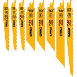 DeWalt Flexvolt Assorted in. L Bi-Metal Reciprocating Saw Blade Set 8 pc. Multi TPI