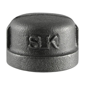 Pipe Decor 3/8 in. FIP Black Malleable Iron Cap No