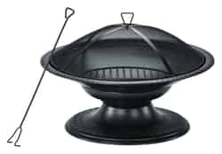 Living Accents Round Pedestal Wood Fire Pit 19 in. H x 29 in. D x 29 in. W Steel