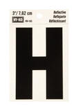 Hy-Ko 3 in. Reflective Vinyl H Letter Self-Adhesive Black