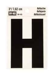 Hy-Ko 3 in. Reflective Vinyl H Letter Self-Adhesive Black