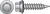 HILLMAN No. 10 x 3 in. L Slotted Hex Head Zinc-Plated Self-Piercing Screws 50 per box Steel