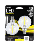 Feit Electric Mini Candelabra E12 (Candelabra) LED Bulb Soft White 40 Watt Equivalence 2 pk