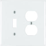 Leviton Midway White 2 gang Nylon Wall Plate Duplex/Toggle 1 pk