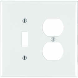 Leviton Midway White 2 gang Nylon Wall Plate Duplex/Toggle 1 pk