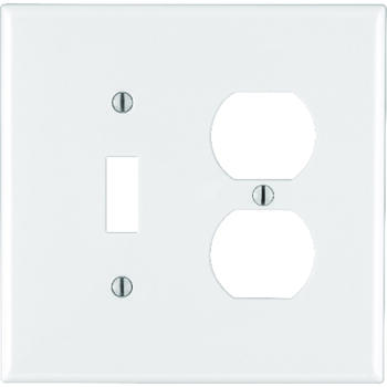 Leviton Midway White 2 gang Nylon Wall Plate Duplex/Toggle 1 pk