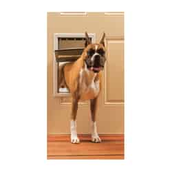 Petsafe Pet Door Large For Pets up to 100 lb. 10-1/8 in. x 15-3/4 in. White Aluminum
