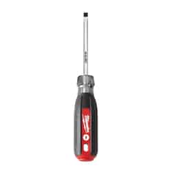 Milwaukee 3 in. Slotted Cabinet 3/16 in. Chrome-Plated Steel Red Screwdriver Cushion Grip 1 pc