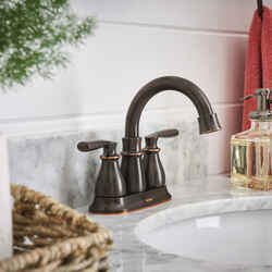 Moen Hilliard Hilliard Mediterranean Bronze Two-Handle Bathroom Faucet 4 in.