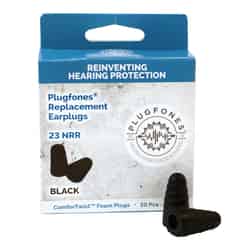 Plugfones ComforTwist 23 dB Reusable Soft Foam Replacement Ear Plugs Black 5 pair
