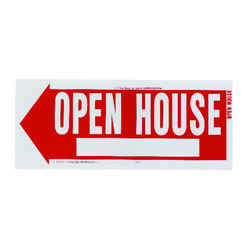 Hy-Ko English 10 in. H x 24 in. W Open House Sign Plastic