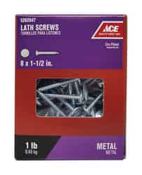 Ace No. 8 x 1-1/2 in. L Phillips Truss Washer Head Zinc-Plated Steel Lath Screws 1 lb. 133 pk