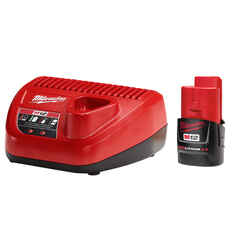 Milwaukee M12 REDLITHIUM CP2.0 12 V Lithium-Ion Battery and Charger 2 pc