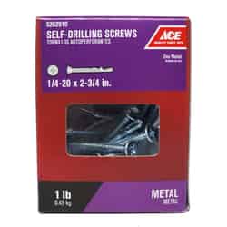 Ace 1/4-20 Sizes x 2-3/4 in. L Phillips Flat Head Zinc-Plated Zinc 1 lb. Self-Drilling Screws w
