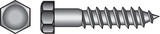 HILLMAN 2 in. L x 1/2 in. Hex Steel Lag Screw 50 pk